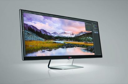 A side view of LG 21:9 UltraWide monitor.