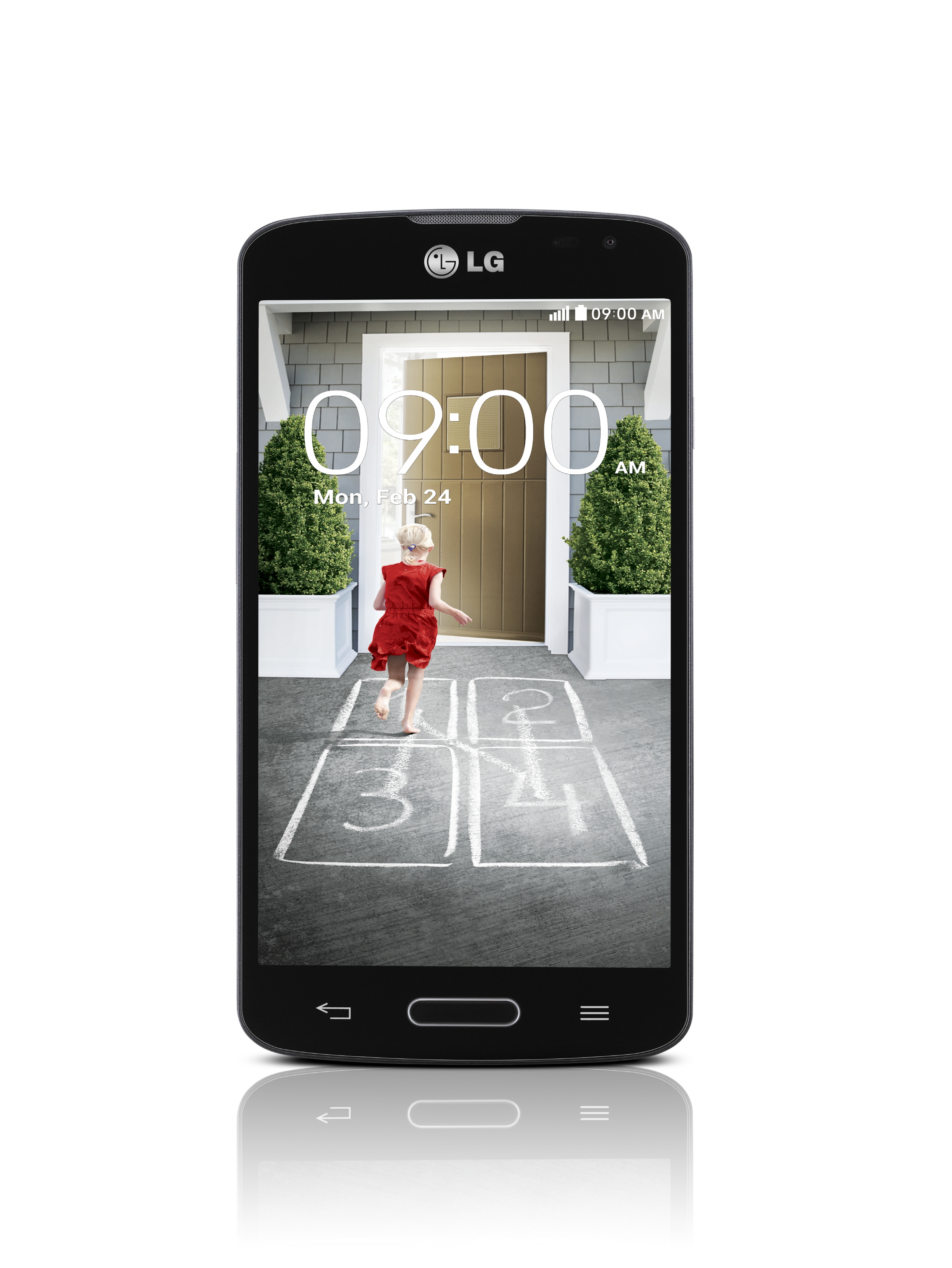 A front view of LG F70 in black color.