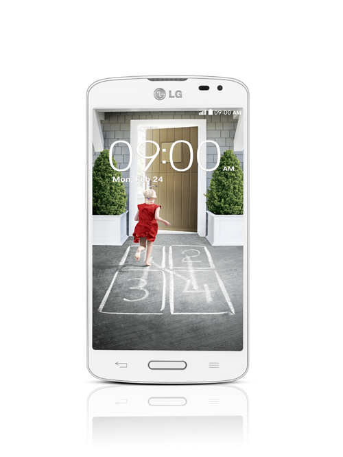A front view of LG F70 in white color.