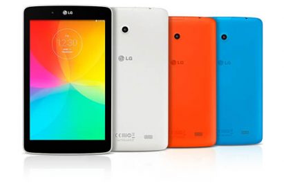 A back and front view of LG’s new G Pad devices.