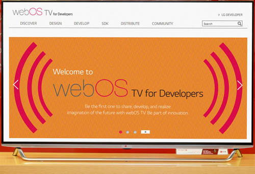 webOS for Developers displayed on LG’s Smart TV.