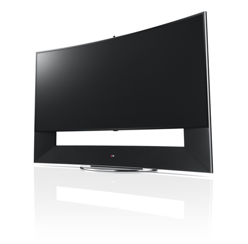 A side view of LG 105-inch CURVED ULTRA HD TV