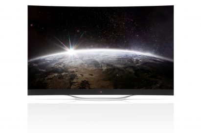 A front view of LG’s 77-inch 4K OLED TV