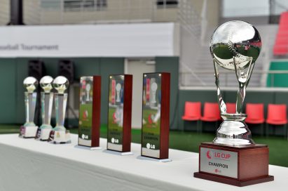 Trophies for the LG Cup 2014 winners.