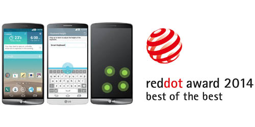 The Smart Keyboard, Knock Code and the graphic user interface (GUI) of the acclaimed LG G3 smartphone received “Best of the Best” awards at the reddot award 2014.