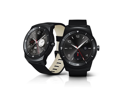 A side view and the front view of LG G Watch Rs
