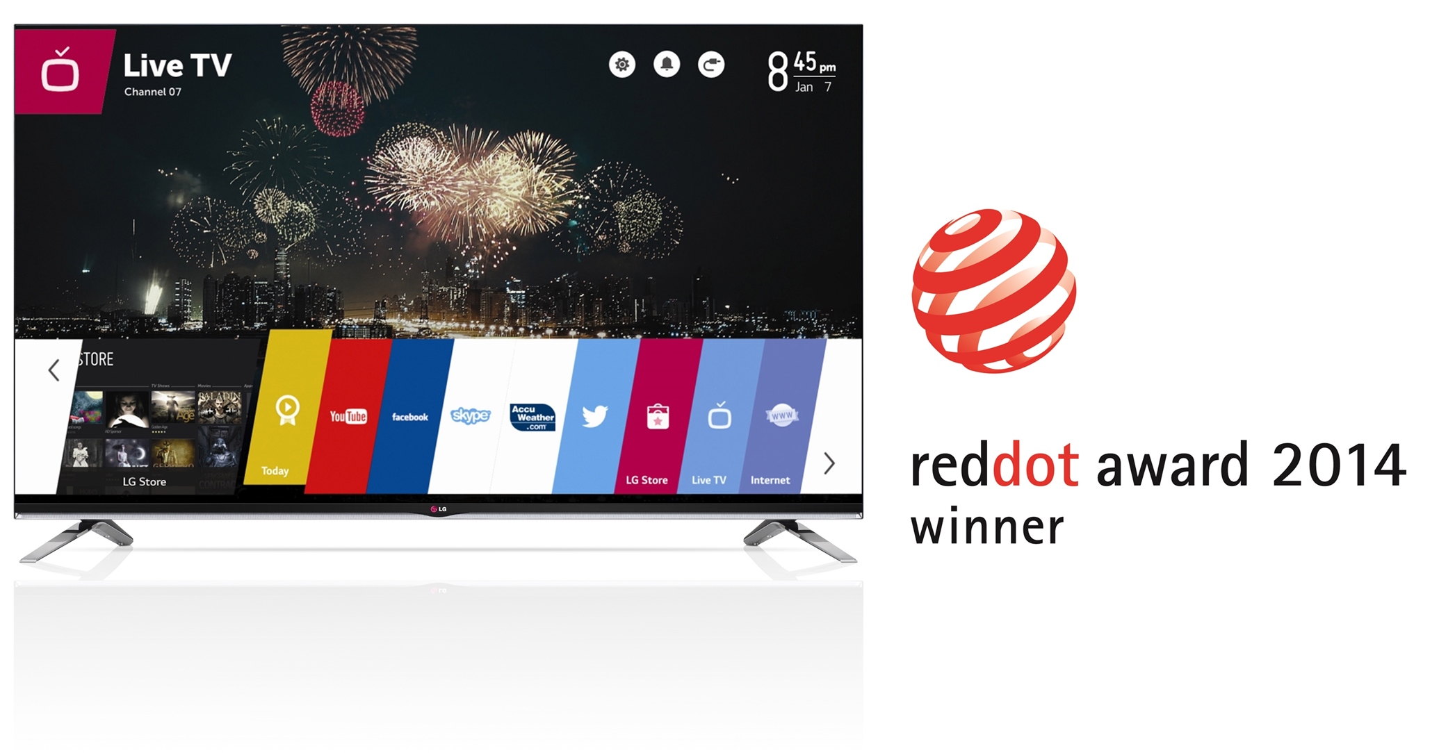 LG’s webOS Smart+ TV platform was recognized by the Red Dot judges for its new approach to smart TVs with an intuitive user interface.