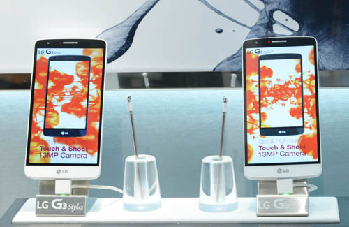 LG G3 Styluses are displayed at LG booth at IFA.