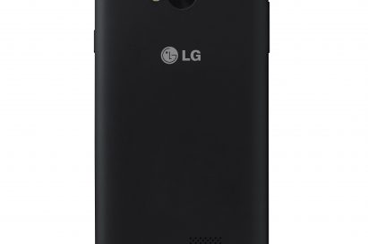 A back view of LG F60 in black color.