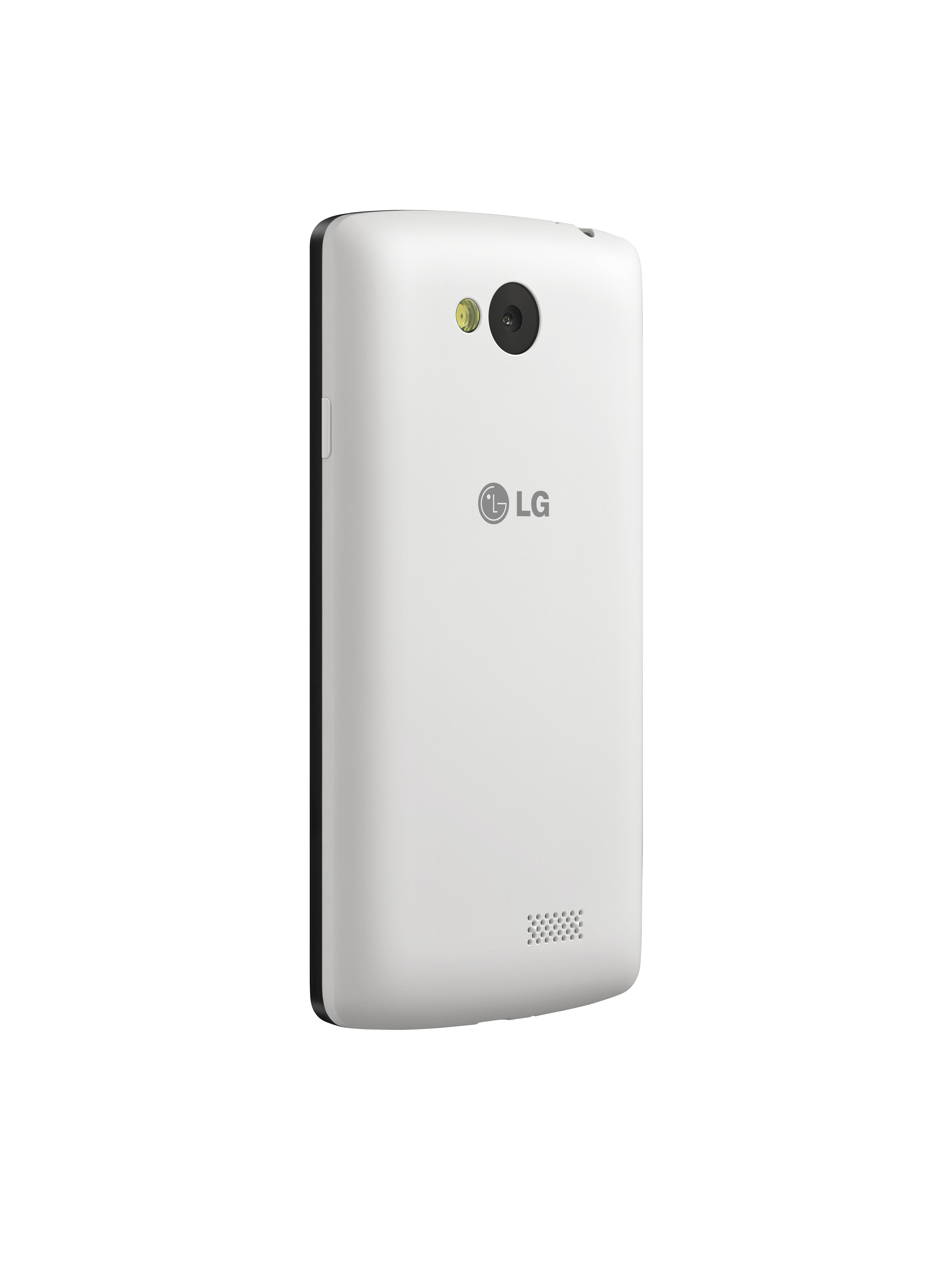 A back view of LG F60 in white color.