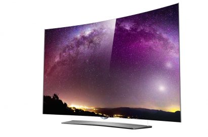 A right-side view of LG 4K OLED TV model EG9600