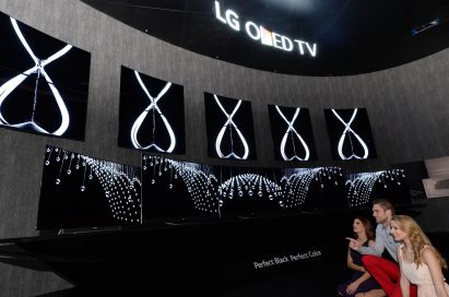 LG’s OLED TV zone at the 2015 International CES