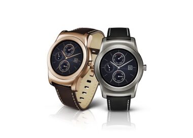 Two LG Watch Urbanes in gold and silver colors.
