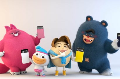 Each of four characters is holding Yo-Yo, Wooky, Eggy and Soul.