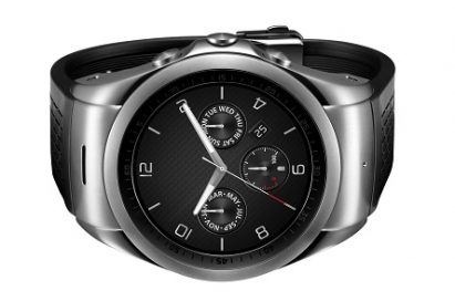 Front view of LG Watch Urban LTE which is laid in a horizontal position