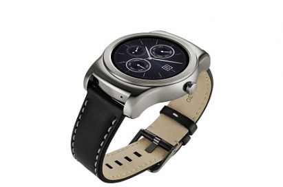 LG Watch Urbanes in silver color with the dial looking upwards