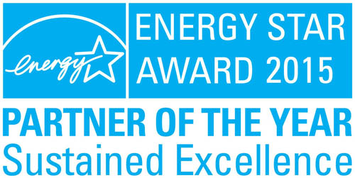 Logo of the U.S. Environmental Protection Agency’s (EPA) 2015 ENERGY STAR Partner of the Year–Sustained Excellence Award, which was awarded to LG.