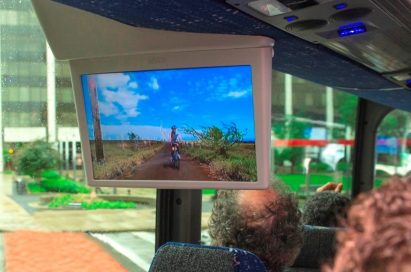 Experts watch videos on a bus via ATSC 3.0 signals