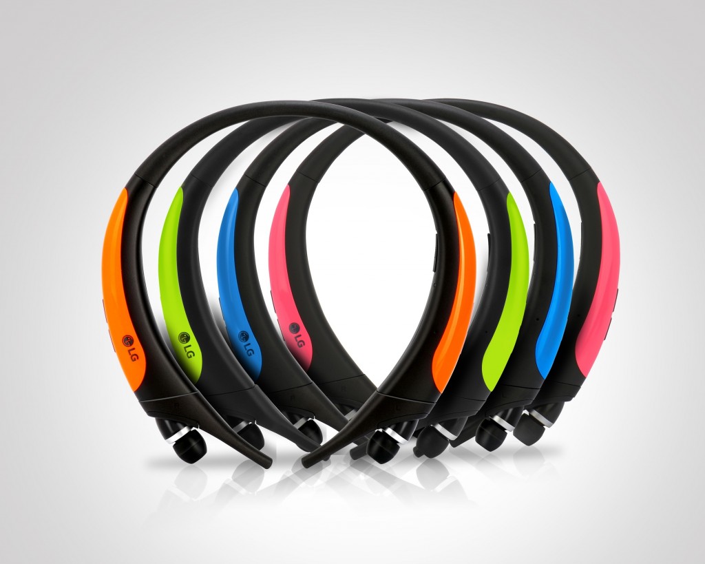 LG TONE Actives in different colors- From left to right; Orange, Lime, Blue and Pink