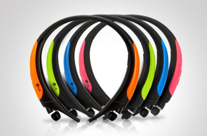 LG TONE Actives in different colors- From left to right; Orange, Lime, Blue and Pink