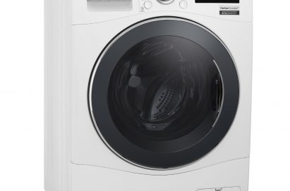 Side view of LG front-load washing machine