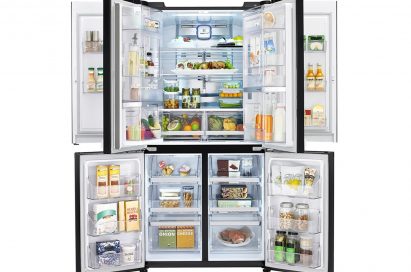 LG double Door-in-Door refrigerator with all the doors opened