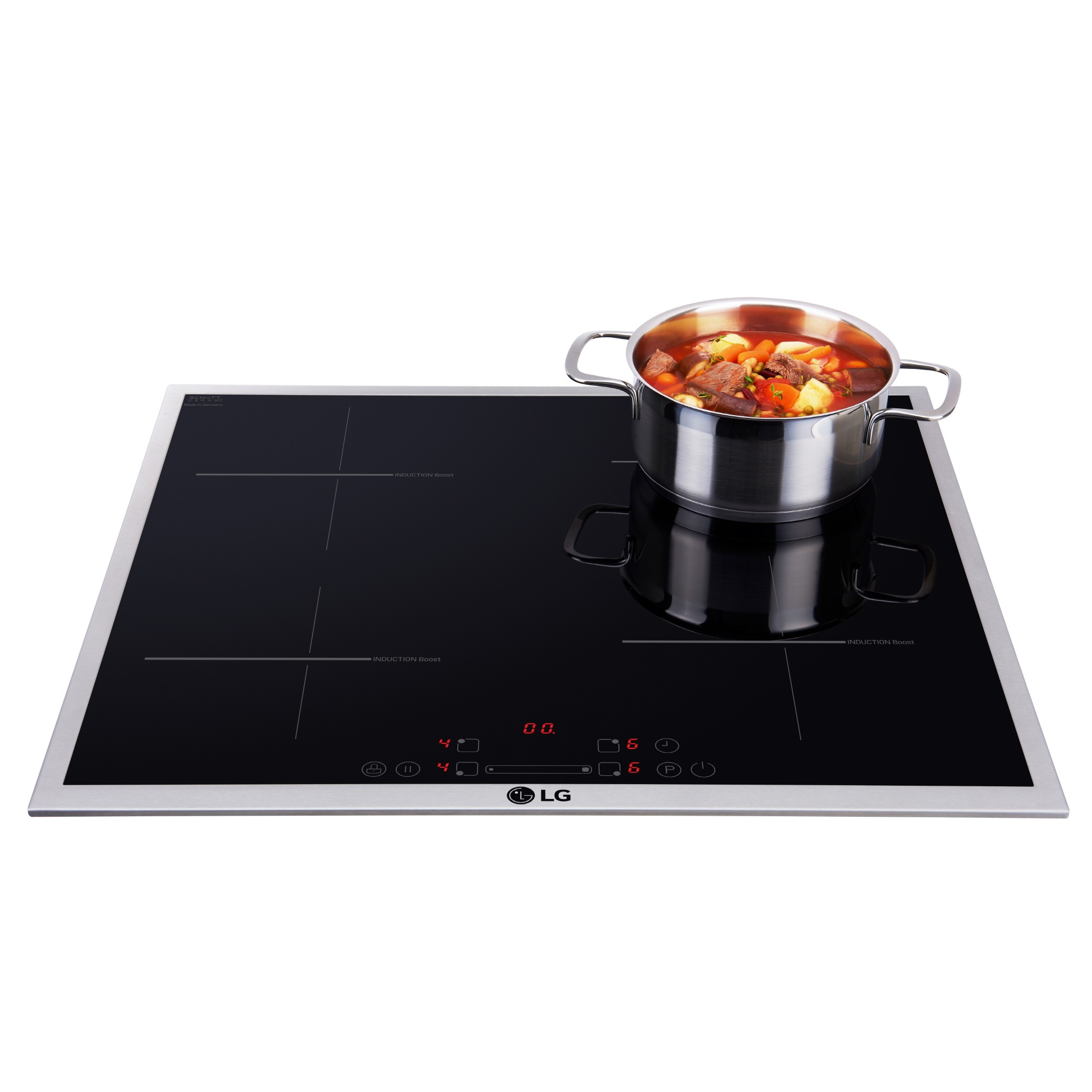 LG Studio Induction with a cooking pot on the right upper section