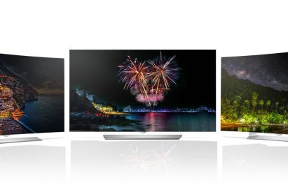 Front views of the LG 2015 OLED TV Line up models 55EG9200, 65EF9500 and 55EG9100