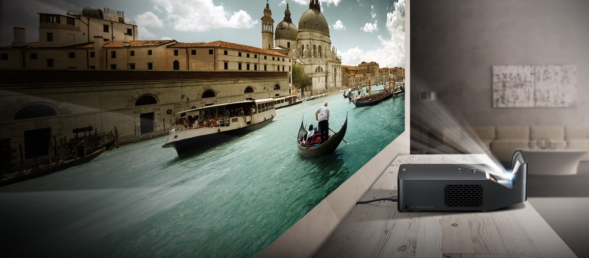 The LG Minibeam Ultra Short-Throw projector model PF1000U
