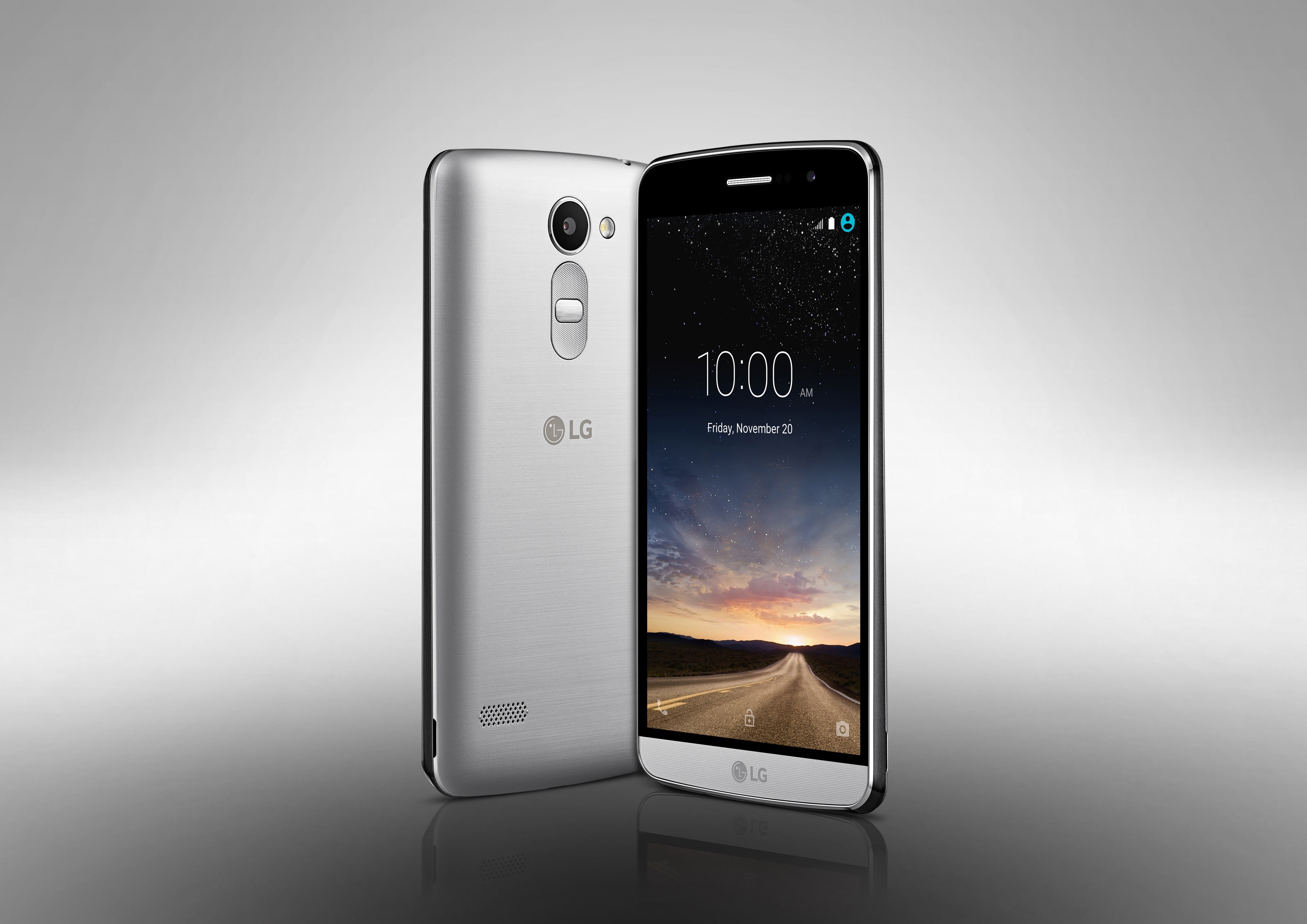 The front and back view of the LG Ray in Silver
