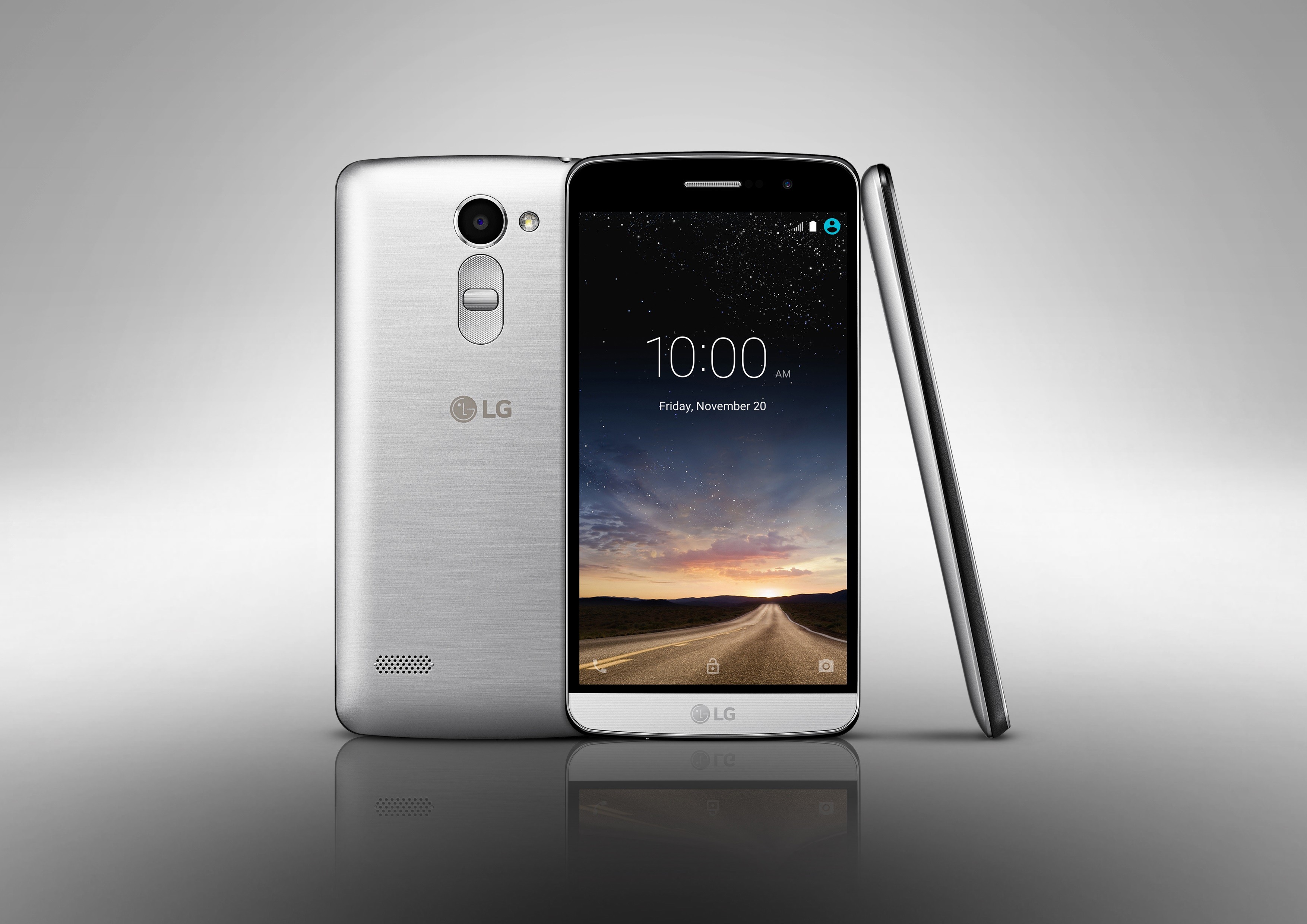 The front, back and side view of the LG Ray in Silver