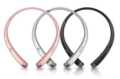 The top view of the LG TONE Infinim™ in Rose Gold, Silver and Black