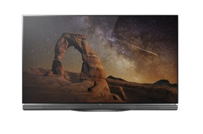 Front view of LG’s flagship 4K HDR-enabled OLED TV model E6