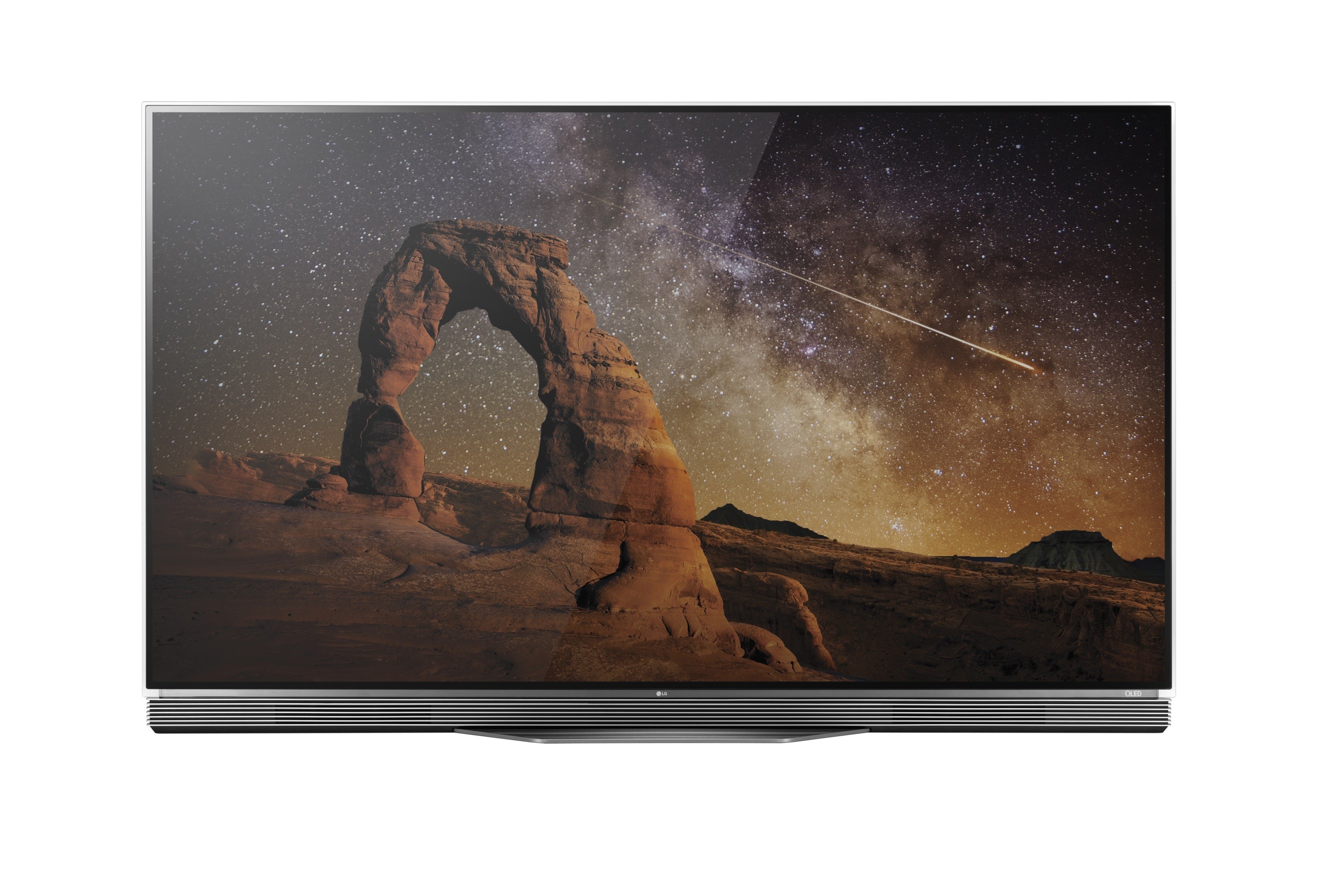 Front view of LG’s flagship 4K HDR-enabled OLED TV model E6
