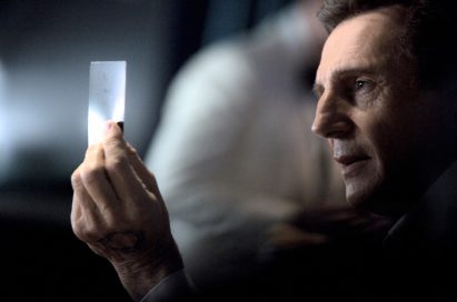 A scene from the LG Super Bowl Ad preview featuring film star Liam Neeson