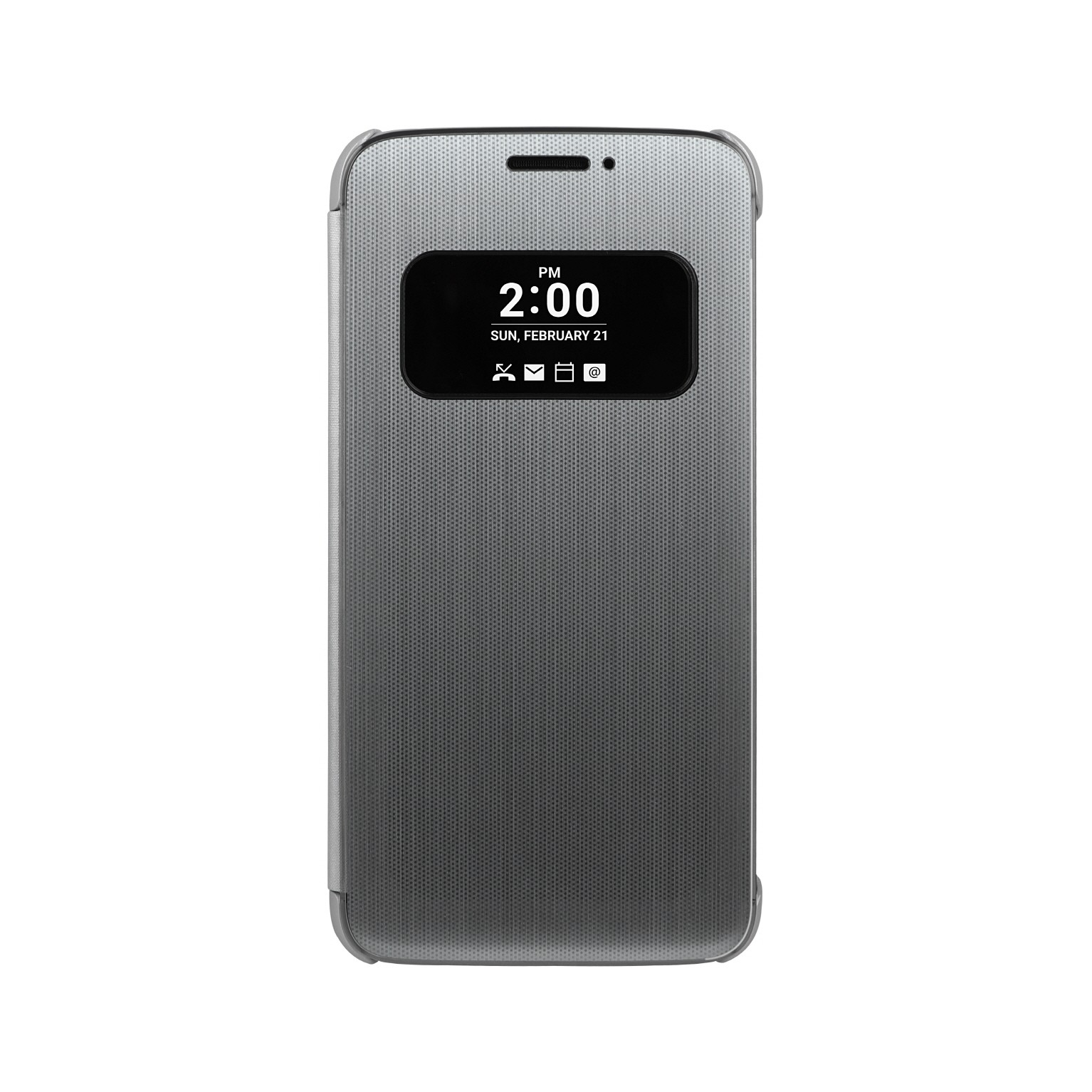 The LG Quick Cover displays the time, date and notifications on the AOD (always-on display)