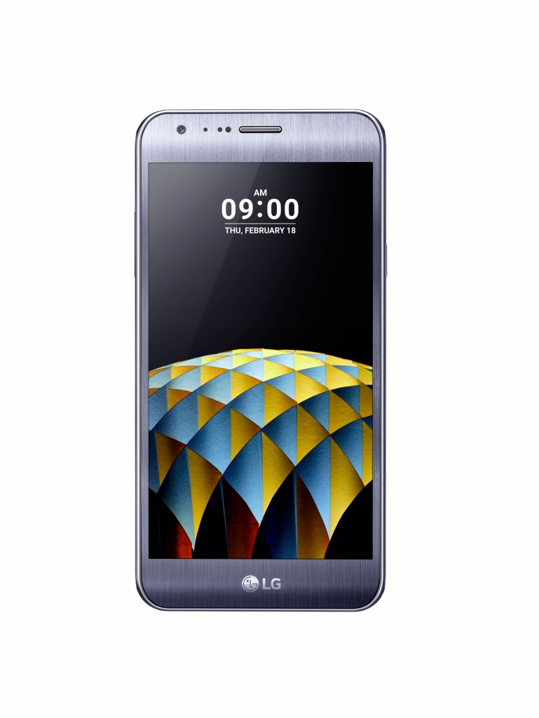 The front view of the LG X cam in Titan Silver