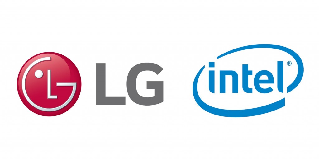 The logo of LG Electronics and Intel to commemorate a new partnership toward 5G TELEMATICS TECHNOLOGY FOR NEXT GENERATION CARS