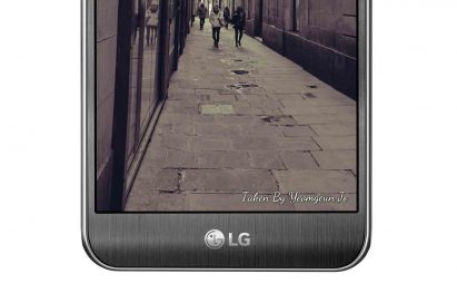 The front bottom half of the LG X cam in Titan Silver