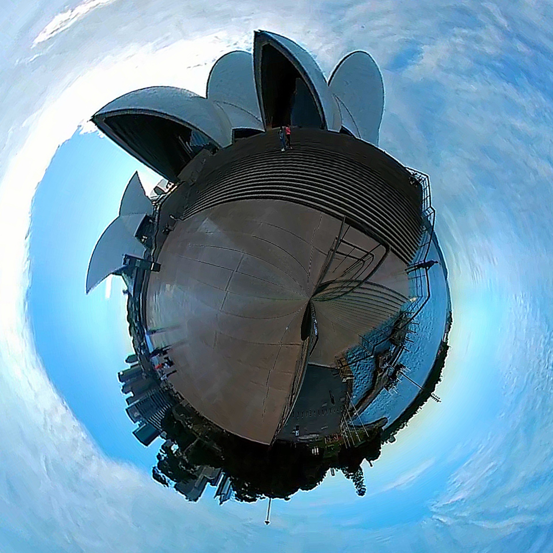 A 360-image taken on LG 360 CAM at the Opera House in Sydney, Australia
