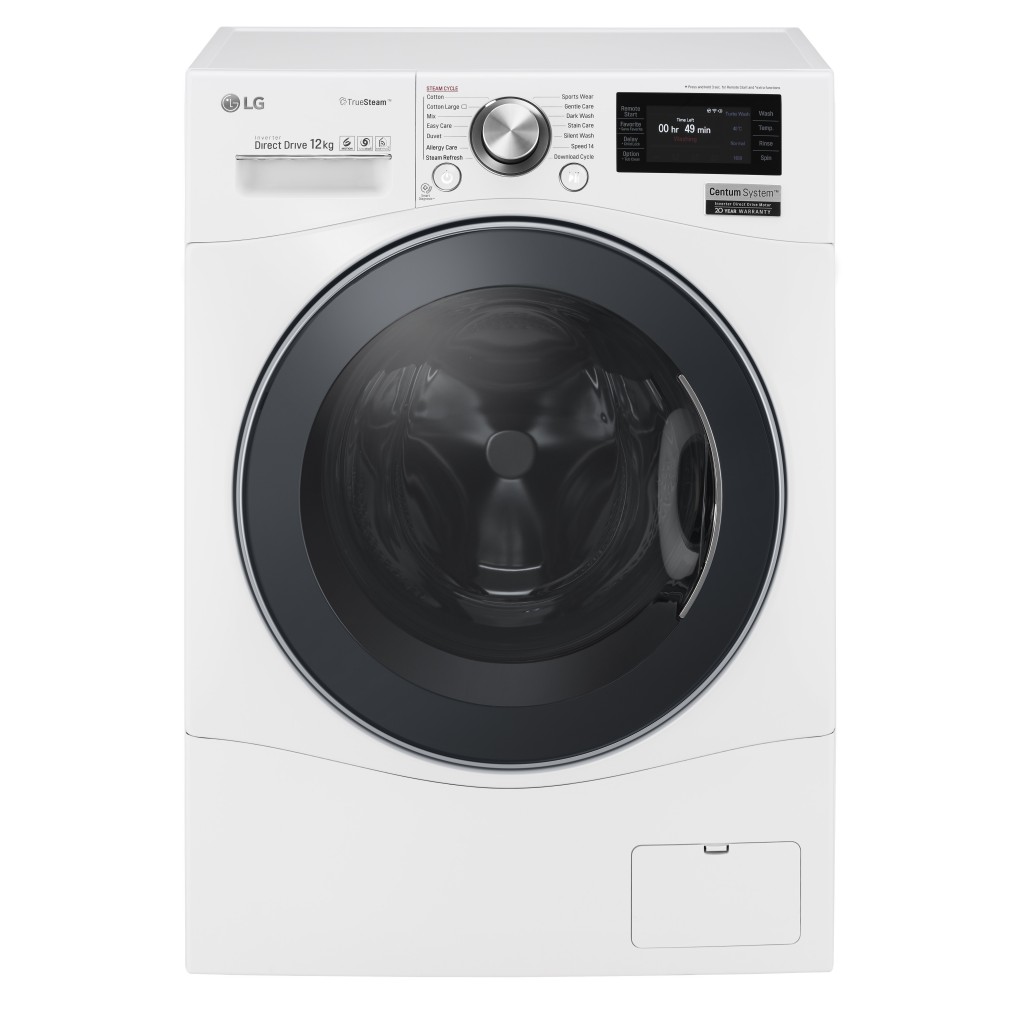 LG Centum System™ front-load washing machine in white color