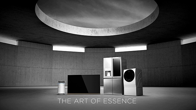 LG SIGNATURE product lineup in sophisticated, minimalist architectural setting