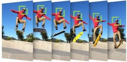 LG V20’s Tracking Focus feature captures a sequence of images of skateboarder jumping