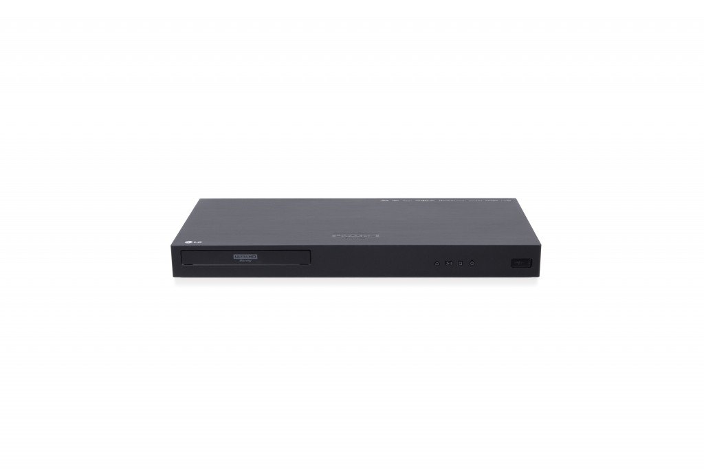 Front view of the LG UP970 Ultra HD Blu-ray player.