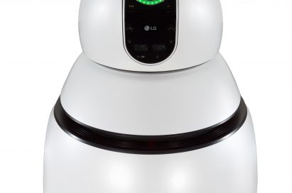 Front view of LG's Airport Cleaning Robot
