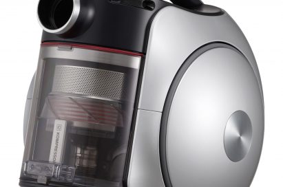 Close-up view of the LG CordZero Canister vacuum cleaner, only the canister portion