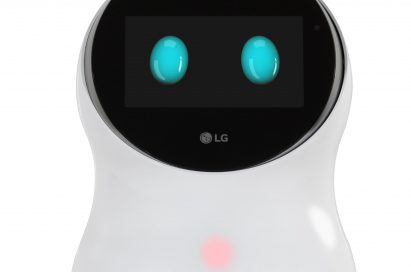 Front view of LG CLOi hub robot