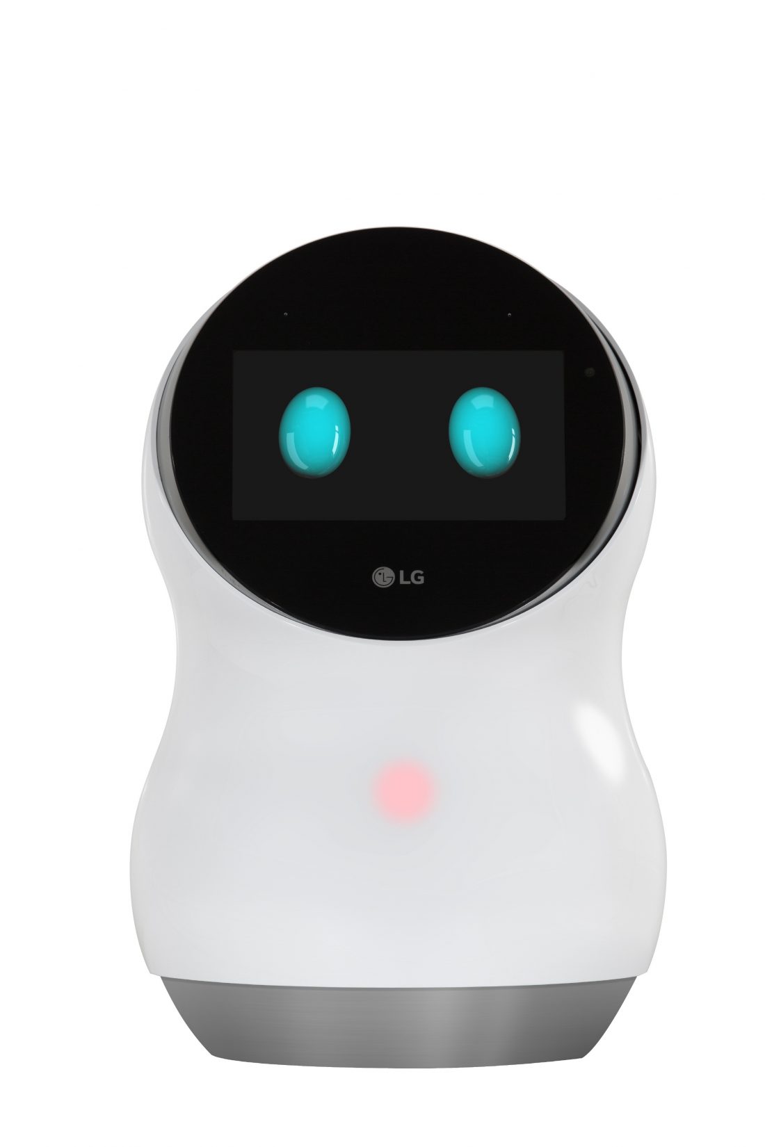 Front view of LG's CLOi home hub robot