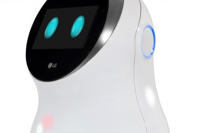 Side view of LG CLOi hub robot