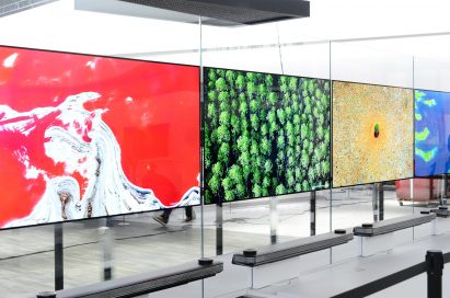 The LG SIGNATURE OLED TV W CES 2017 installation while moved to fit side-by-side